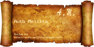 Auth Melitta névjegykártya